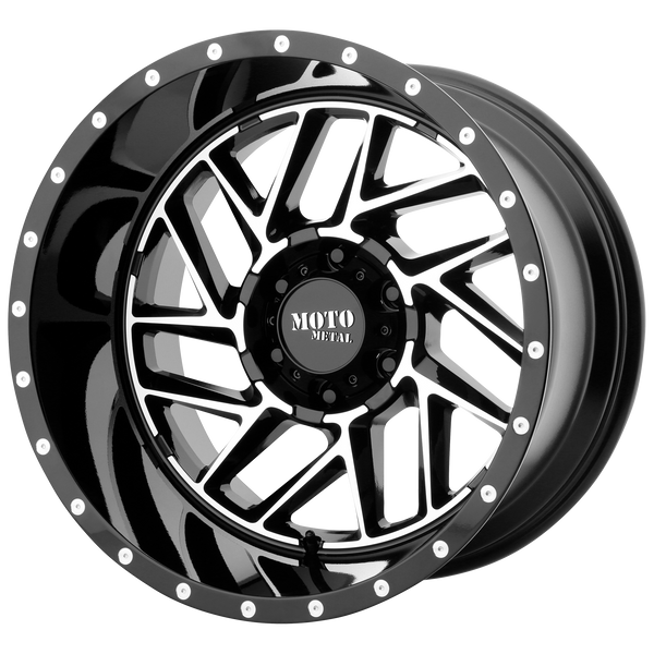 20x12 6x139.7 Moto Metal Offroad Wheels MO985 Breakout Gloss Black Machined -44  offset  106.25  hub