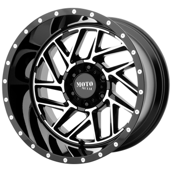 20x12 6x139.7 Moto Metal Offroad Wheels MO985 Breakout Gloss Black Machined -44  offset  106.25  hub