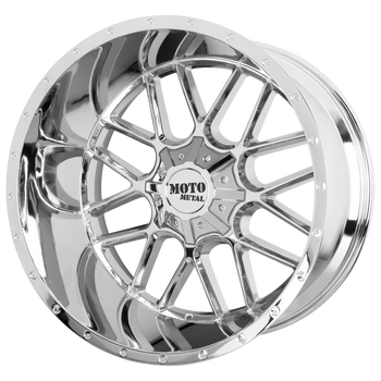 20x9 6x135/6x139.7 Moto Metal Offroad Wheels MO986 Siege Chrome 18  offset  106.25  hub