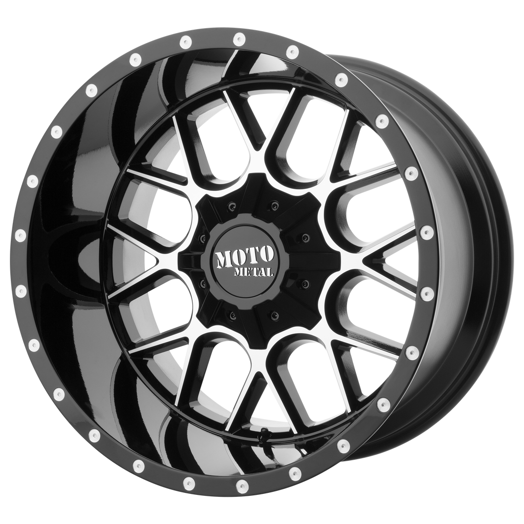 20x9 8x165.1 Moto Metal Offroad Wheels MO986 Siege Gloss Black Machined 18  offset  125.5  hub