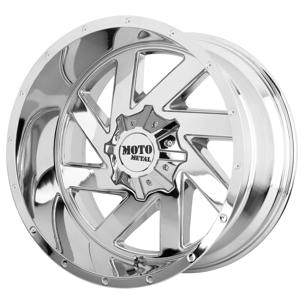 20x9 8x165.1 Moto Metal Offroad Wheels MO988 Melee Chrome 18  offset  125.5  hub