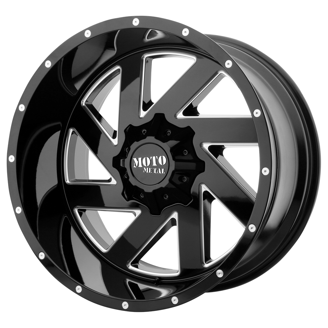 20x10 Blank Moto Metal Offroad Wheels MO988 Melee Gloss Black Milled -18  offset  78.3  hub