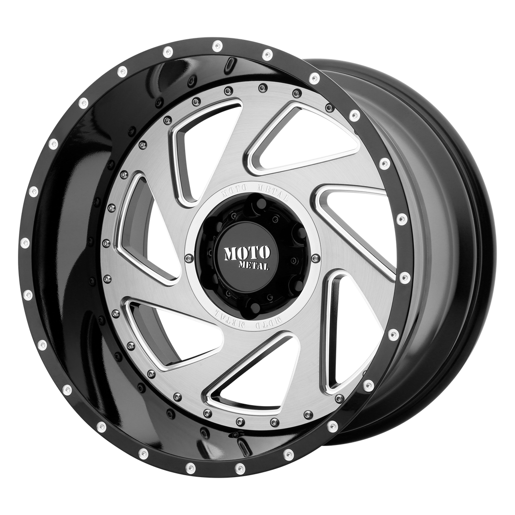 20x12 5x150 Moto Metal Offroad Wheels MO989 Change Up Gloss Black Milled Brushed Inserts -44  offset  110.5  hub