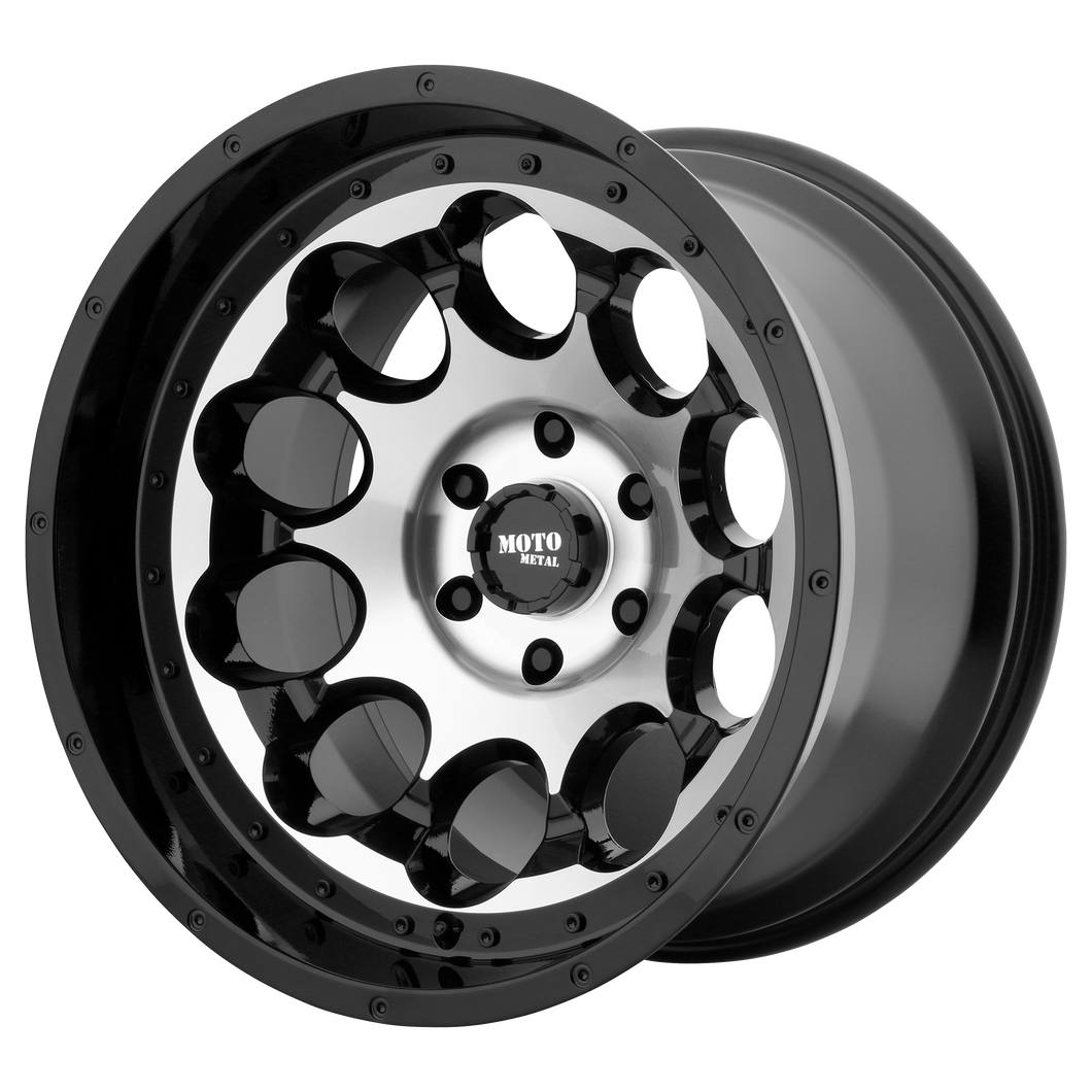 20x9 8x165.1 Moto Metal Offroad Wheels MO990 Rotary Gloss Black Machined 0  offset  125.5  hub