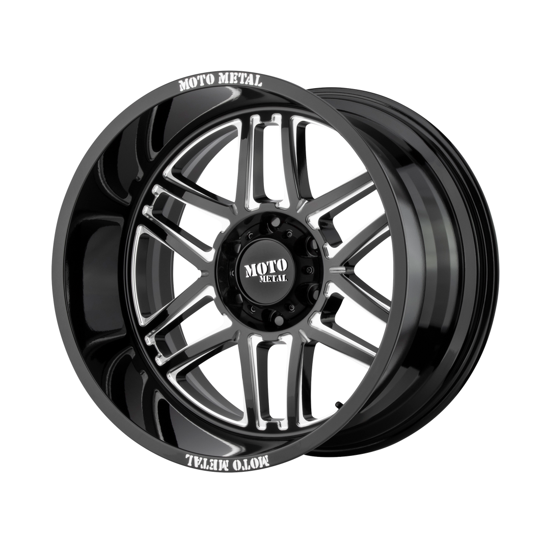 22x10 6x135 Moto Metal Offroad Wheels MO992 Folsom Gloss Black Milled -18  offset  87.1  hub