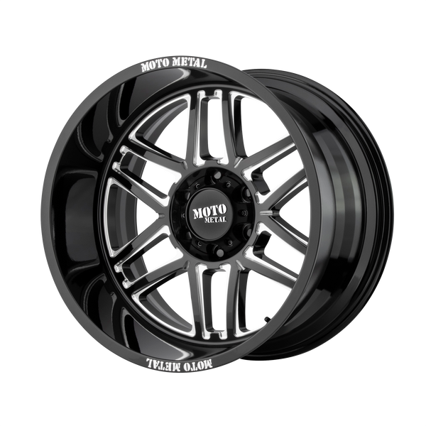 22x12 5x127 Moto Metal Offroad Wheels MO992 Folsom Gloss Black Milled -44  offset  71.5  hub