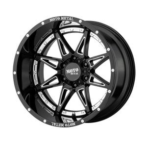 20x9 8x180 Moto Metal Offroad Wheels MO993 Hydra Gloss Black Milled 18  offset  124.2  hub