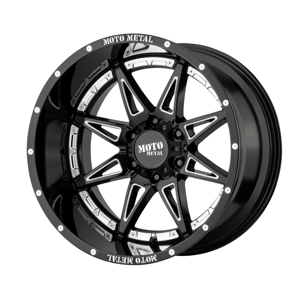 20x9 8x180 Moto Metal Offroad Wheels MO993 Hydra Gloss Black Milled 18  offset  124.2  hub