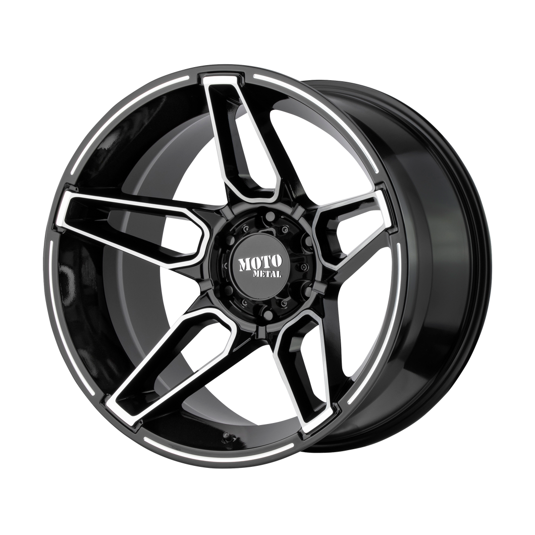 20x9 6x120 Moto Metal Offroad Wheels MO994 Fang Gloss Black Machined 0  offset  66.9  hub