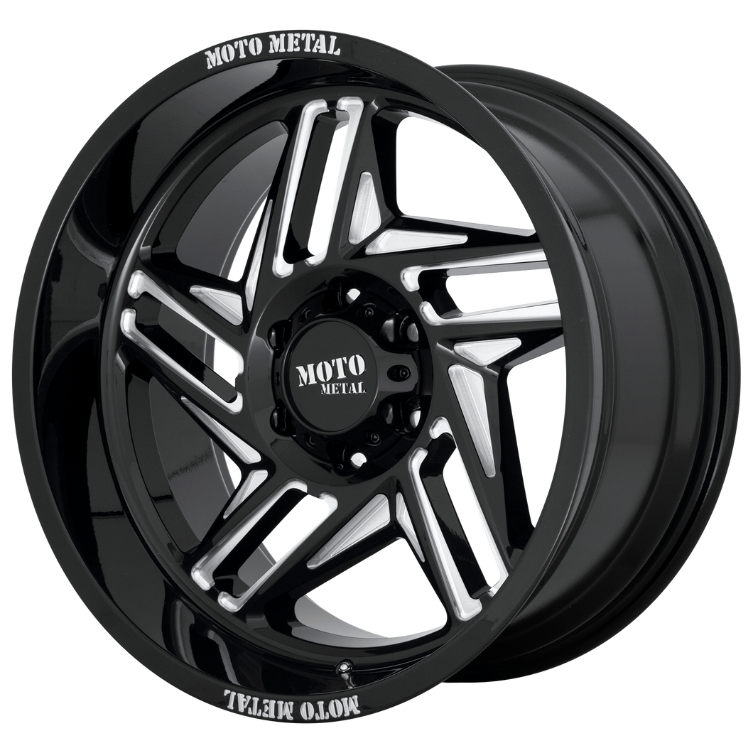 20x10 6x135 Moto Metal Offroad Wheels MO996 Ripsaw Gloss Black Milled -18  offset  87.1  hub