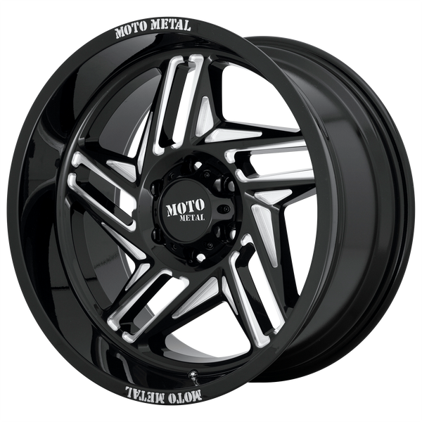 20x12 5x139.7 Moto Metal Offroad Wheels MO996 Ripsaw Gloss Black Milled -44  offset  78  hub