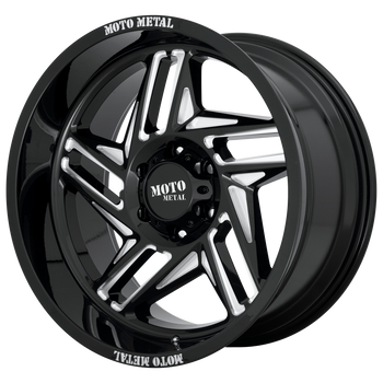 20x12 5x139.7 Moto Metal Offroad Wheels MO996 Ripsaw Gloss Black Milled -44  offset  78  hub