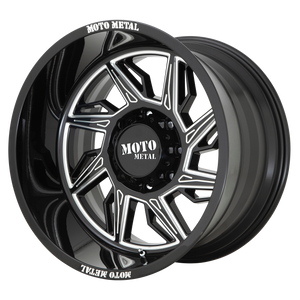 20x12 6x139.7 Moto Metal Offroad Wheels MO997 Hurricane Gloss Black Milled - Right Directional -44  offset  106.25  hub