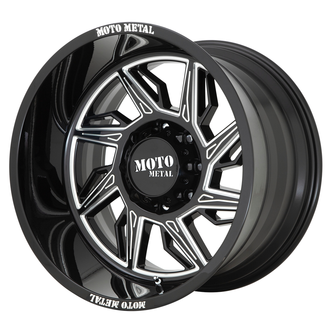 20x12 6x139.7 Moto Metal Offroad Wheels MO997 Hurricane Gloss Black Milled - Right Directional -44  offset  106.25  hub