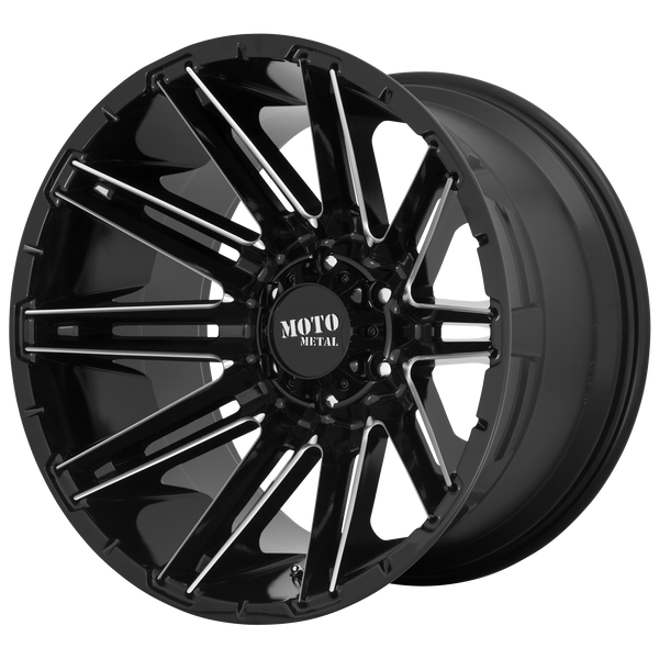 20x12 8x165.1 Moto Metal Offroad Wheels MO998 Kraken Gloss Black Milled -44  offset  125.5  hub