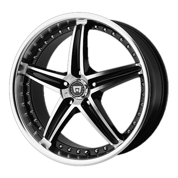 17x7.5 5x120 Motegi Wheels MR107 D5S Gloss Black Machined 45 offset 72.6 hub