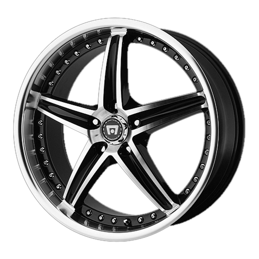 17x7.5 5x120 Motegi Wheels MR107 D5S Gloss Black Machined 45 offset 72.6 hub