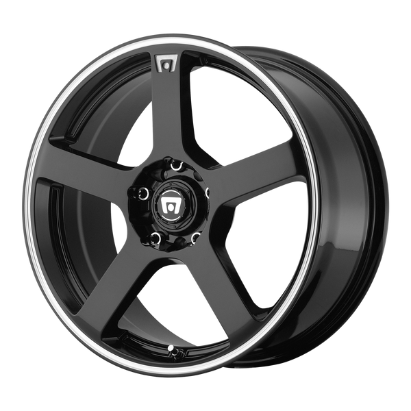16x7 4x100/4x114.3 Motegi Wheels MR116 FS5 Gloss Black Machined Flange 40 offset 72.6 hub