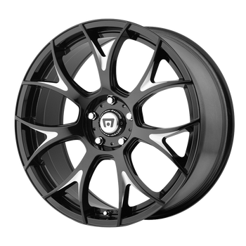 19x9.5 5x120 Motegi Wheels MR126 Gloss Black With Milled Accents 40 offset 74.1 hub