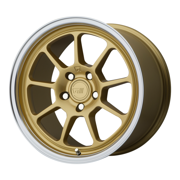 18x8.5 5x120 Motegi Wheels MR135 Gold Center Machined Lip 35 offset 74.1 hub