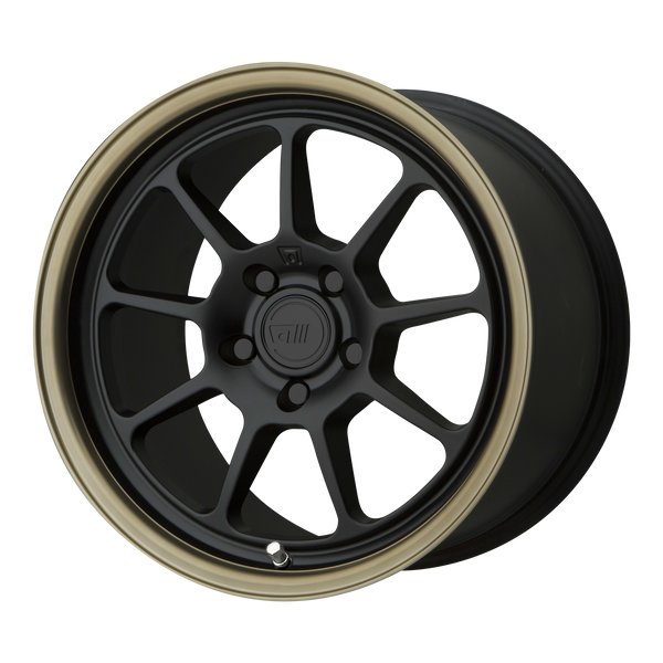 18x9.5 5x114.3 Motegi Wheels MR135 Matte Black Center Bronze Lip 15 offset 72.6 hub