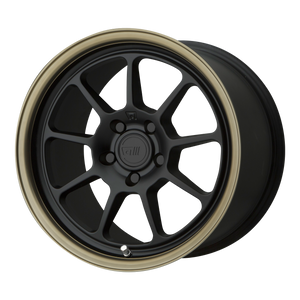 18x9.5 5x114.3 Motegi Wheels MR135 Matte Black Center Bronze Lip 35 offset 72.6 hub