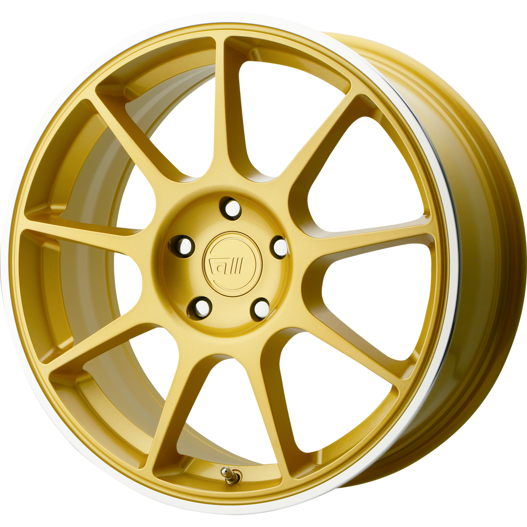 17x7 5x114.3 Motegi Wheels MR138 Gold Machined Lip 38 offset 72.6 hub