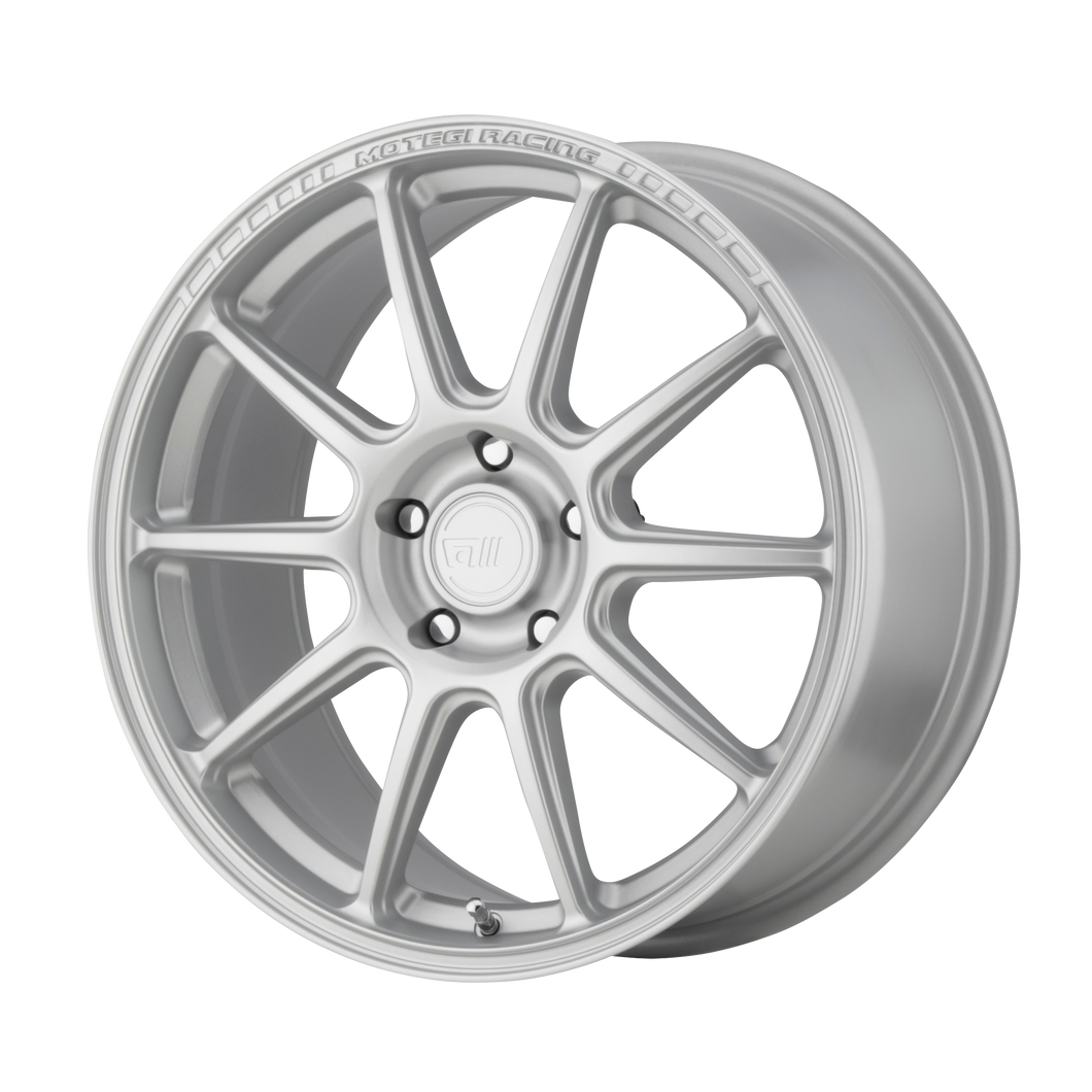 18x8.5 5x108 Motegi Wheels MR140 SS10 Hyper Silver 45 offset 72.6 hub