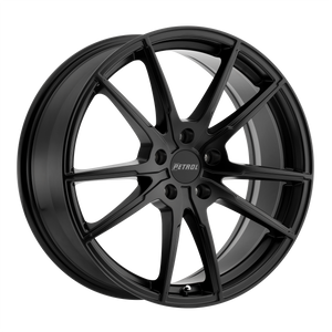 19x8 5x120 Petrol Wheels P0A Matte Black 35 offset 76.1 hub