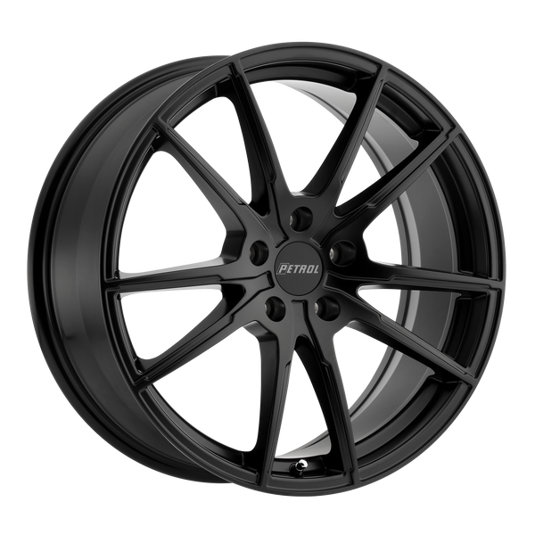 19x8 5x120 Petrol Wheels P0A Matte Black 35 offset 76.1 hub