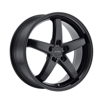 20x8.5 5x114.3 Petrol Wheels P1B Matte Black 40 offset 76.1 hub