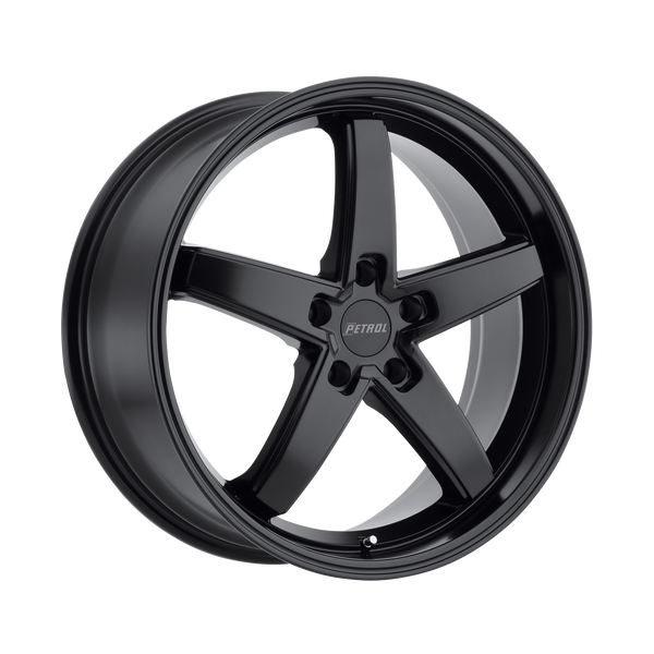 19x8 5x114.3 Petrol Wheels P1B Matte Black 40 offset 76.1 hub