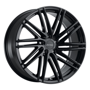 18x8 5x115 Petrol Wheels P1C Gloss Black 40 offset 76.1 hub