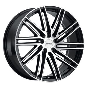 20x8.5 5x114.3 Petrol Wheels P1C Gloss Black With Machined Face 40 offset 76.1 hub