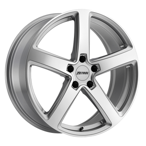 19x8 5x114.3 Petrol Wheels P2A Silver With Machined Cut Face 40 offset 76.1 hub