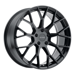 19x8 5x120 Petrol Wheels P2B Gloss Black 35 offset 76.1 hub