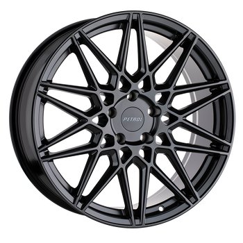 17x8 5x108 Petrol Wheels P3C Semi Gloss Black 40 offset 72.1 hub