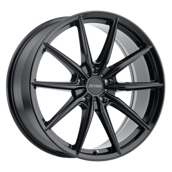 20x8.5 5x112 Petrol Wheels P4B Gloss Black 40 offset 72.1 hub