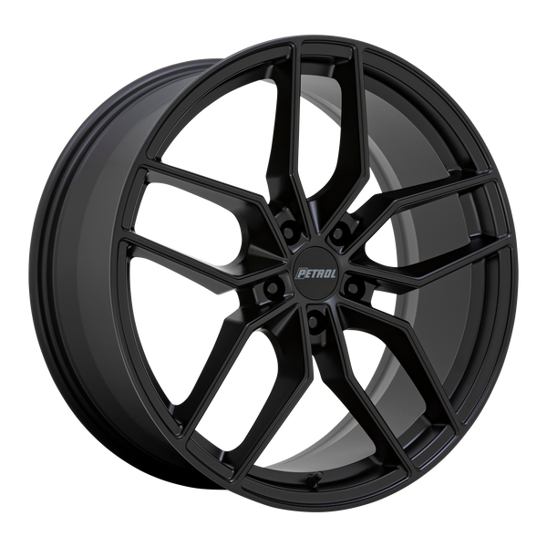 20x8.5 5x115 Petrol Wheels P5C Matte Black 40 offset 76.1 hub