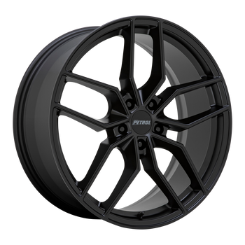 20x8.5 5x115 Petrol Wheels P5C Matte Black 40 offset 76.1 hub