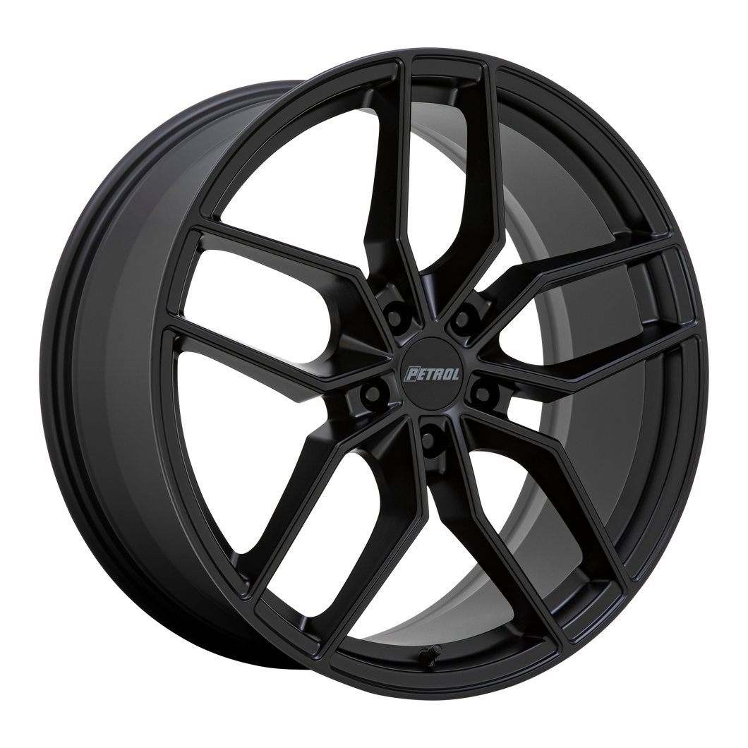 17x8 5x110 Petrol Wheels P5C Matte Black 40 offset 72.1 hub