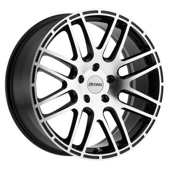 19x8 5x100 Petrol Wheels P6A Gloss Black With Machined Cut Face 35 offset 72.1 hub