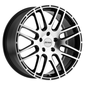 18x8 5x105 Petrol Wheels P6A Gloss Black With Machined Cut Face 40 offset 72.1 hub