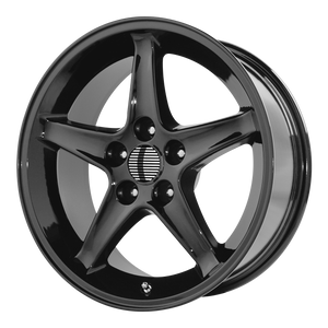 17x9 4x108 OE Creations Replica Wheels PR102 Gloss Black 18 offset 64 hub