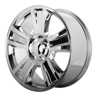 20x8.5 6x139.7 OE Creations Replica Wheels PR143 Chrome 31 offset 78.3 hub