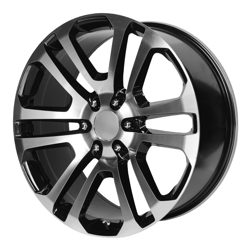 20x9 6x139.7 OE Creations Replica Wheels PR158 Gloss Black With Machined Face 24 offset 78.3 hub