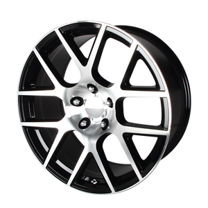 20x9 5x115 OE Creations Replica Wheels PR163 Gloss Black Machined 20 offset 71.5 hub