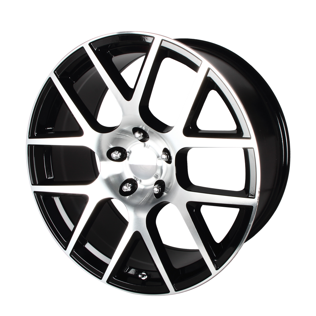 20x9 5x115 OE Creations Replica Wheels PR163 Gloss Black Machined 20 offset 71.5 hub