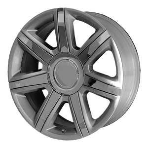 22x9 6x139.7 OE Creations Replica Wheels PR164 Silver With Chrome Accents 24 offset 78.3 hub