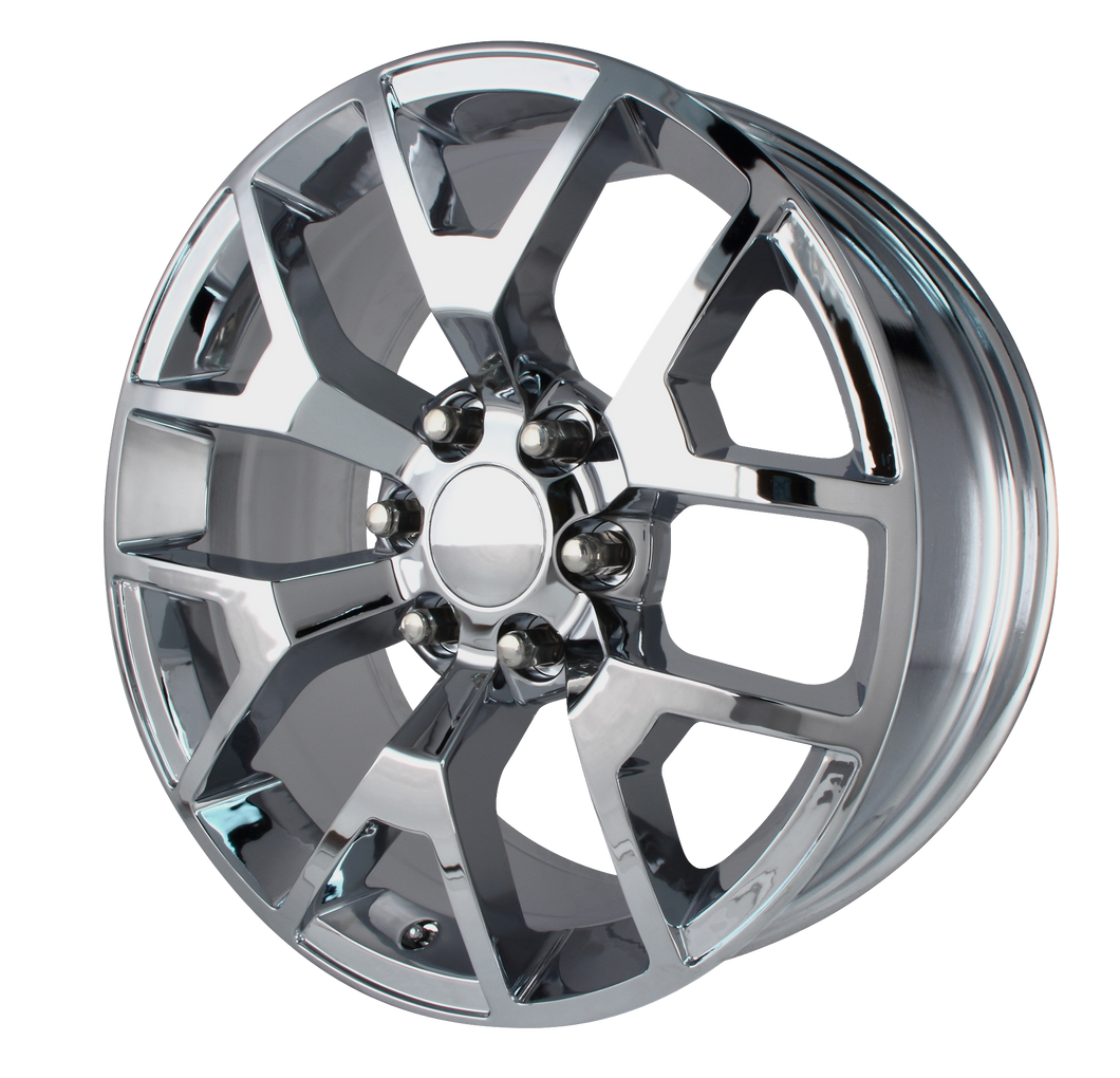 22x9 6x139.7 OE Creations Replica Wheels PR169 Chrome 28 offset 78.3 hub